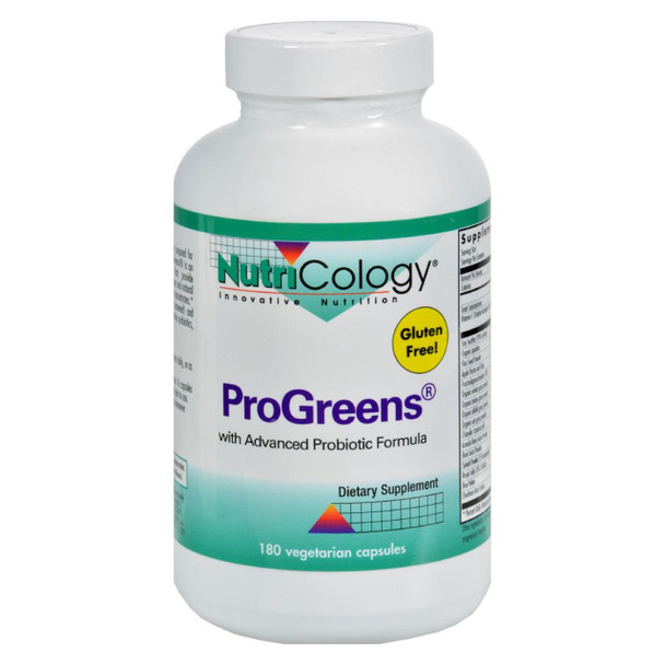 NutriCology ProGreens With Advanced Probiotics Formula - 180 Capsules