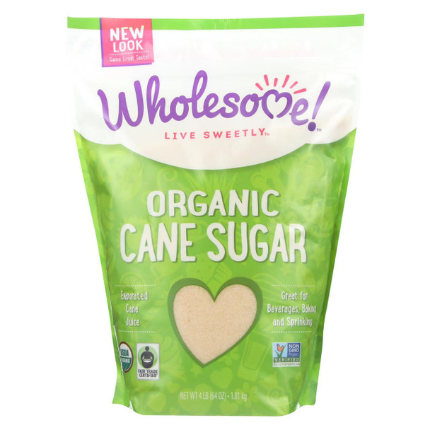 Wholesome Sweeteners Sugar - Organic - Turbinado - Raw Cane - 64 oz - case of 6