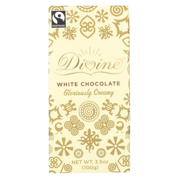 Divine Chocolate Bar - White Chocolate - 3.5 oz Bars - Case of 10