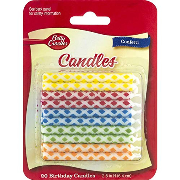 Betty Crocker Confetti Candles  - Case of 12 - 20 Count