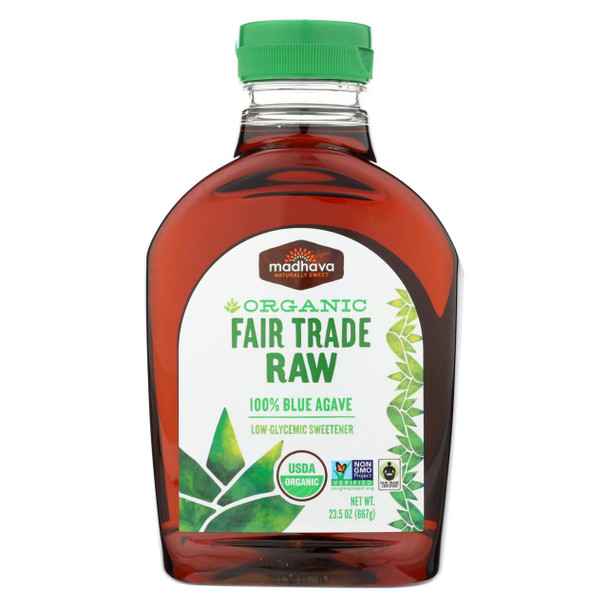 Madhava Honey Fair Trade Raw Agave - Case of 6 - 23.5 oz.