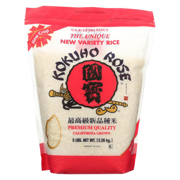 Kokuho Rose Sushi Rice - Japanese Style - Case of 8 - 5 lb.