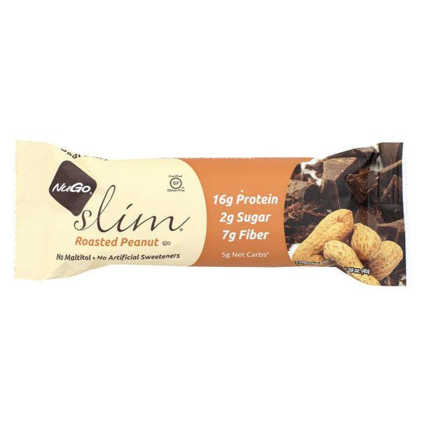 Nugo Nutrition Bar - Bar Slim Roasted Peanut - CS of 12-1.59 OZ