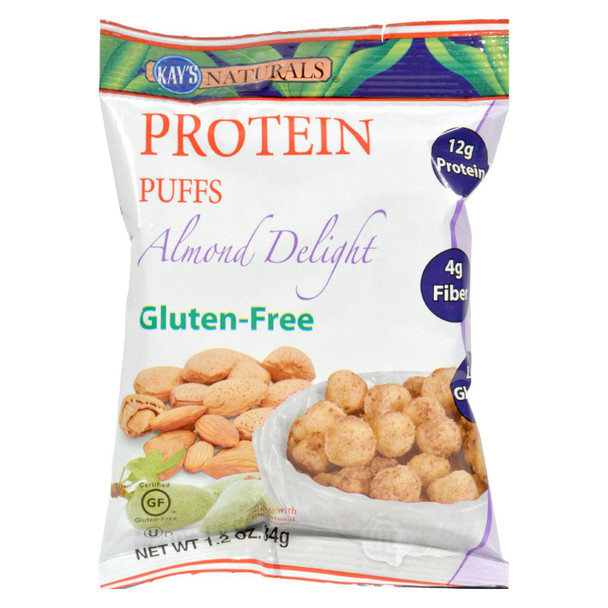 Kay's Naturals Protein Puffs - Almond Delight - Case of 6 - 1.2 oz