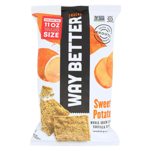 Way Better Snacks Tortilla Chips - Simply Sweet Potato - Case of 12 - 11 oz