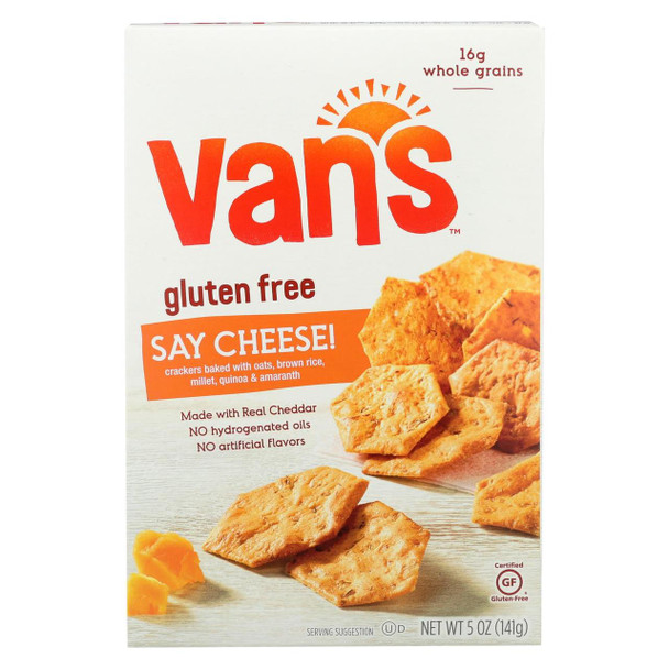 Van's Natural Foods Gluten Free Crackers - Say Cheese - Case of 6 - 5 oz.