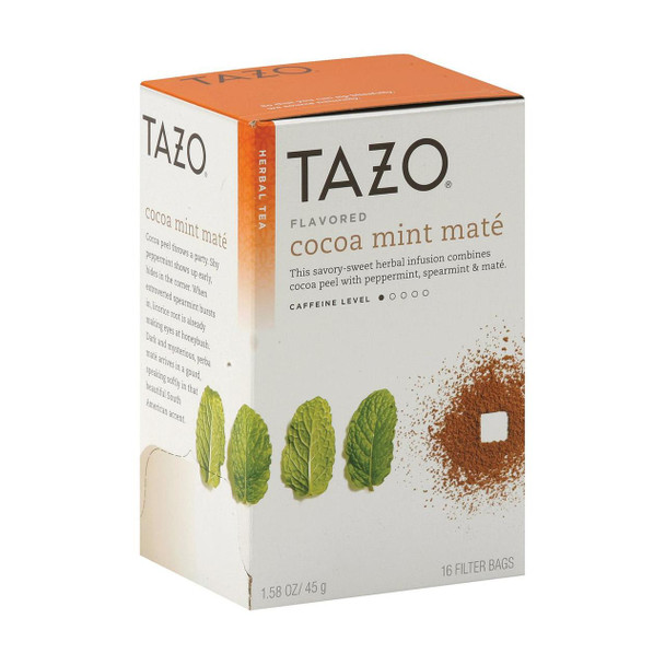Tazo Tea Cocoa Mint Mate Tea - Case of 6 - 16 BAG