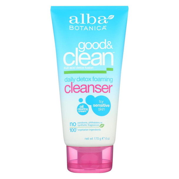 Alba Botanica Good and Clean Daily Detox Foaming Cleanser - 6 oz