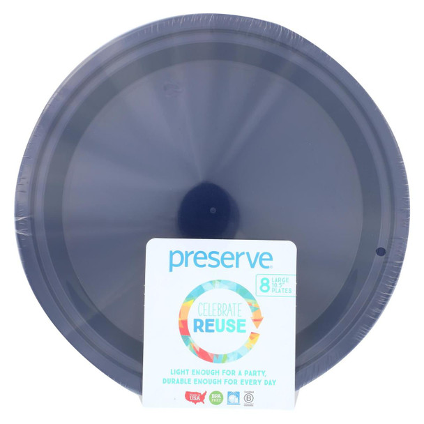 Preserve On the Go Large Reusable Plates - Midnight Blue - 8 Pack - 10.5 in
