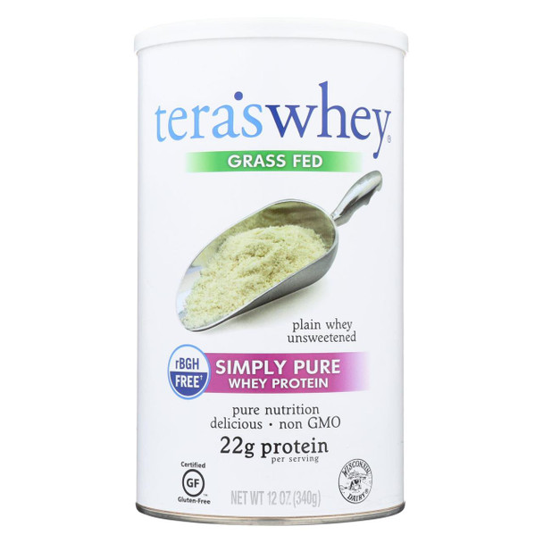 Tera's Whey Protein - rBGH Free - Plain - Unsweetened - 12 oz