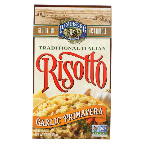 Lundberg Family Farms Risotto Garlic Primavera - Case of 6 - 5.5 oz.