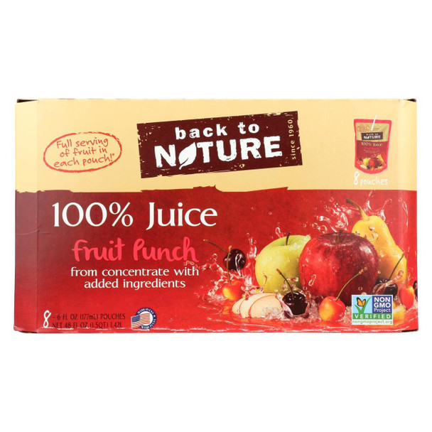 Back To Nature Juice - Fruit Punch - Case of 5 - 6 Fl oz.