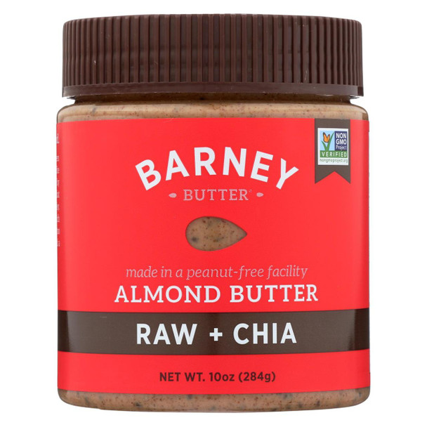 Barney Butter Almond Butter - Raw and Chia - 10 oz - case of 6