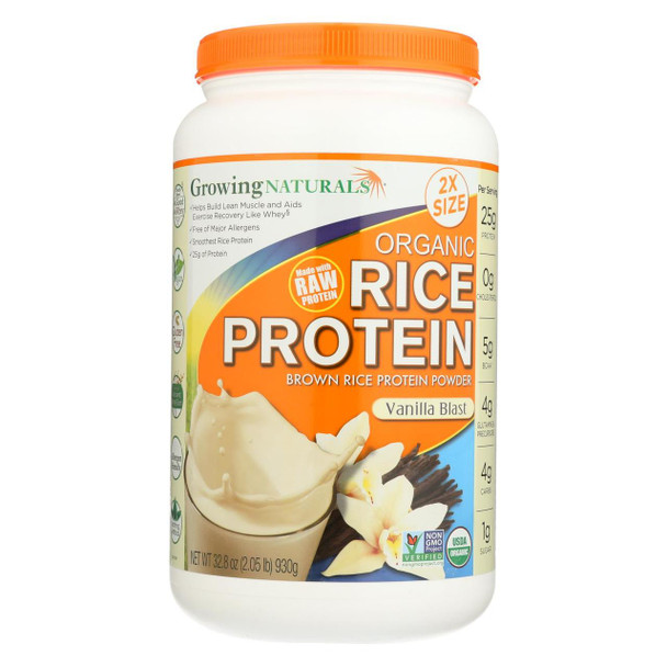 Growing Naturals Rice Protein Powder - Vanilla Blast - 32.8 oz