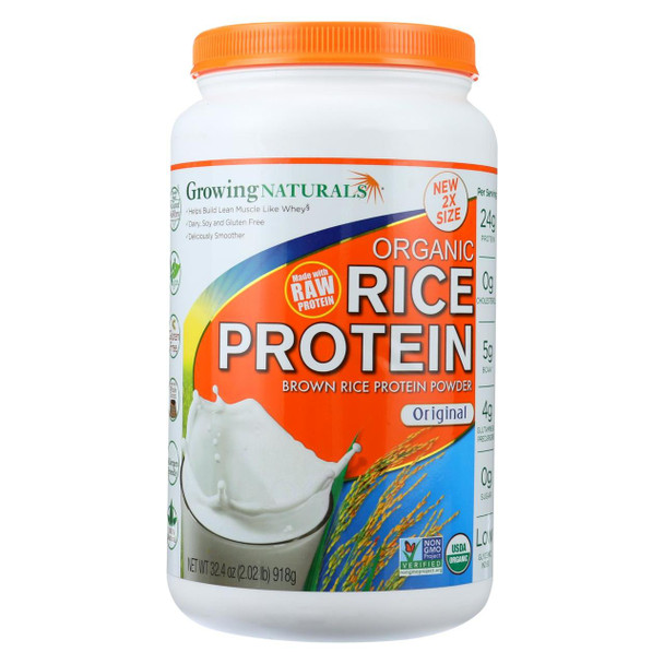 Growing Naturals Rice Protein Powder - Original Flavor - 32.4 oz