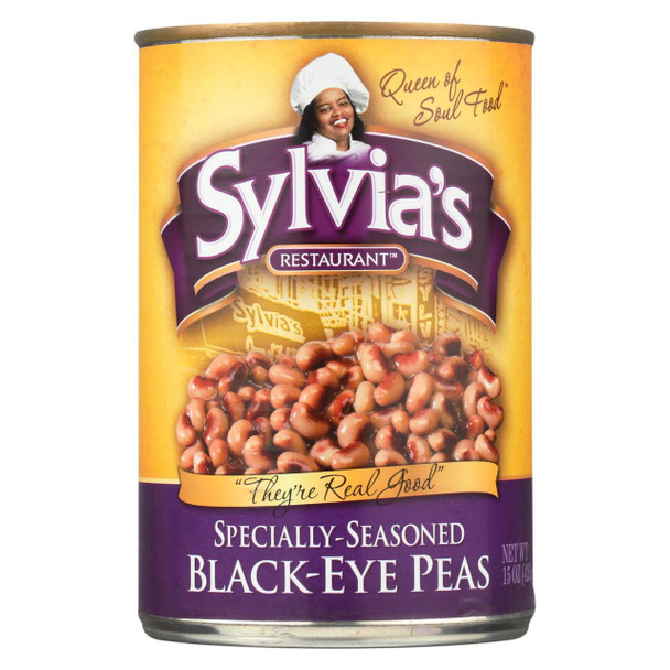 Sylvia's Black Eye Peas - Seasoned - Case of 12 - 15 oz.