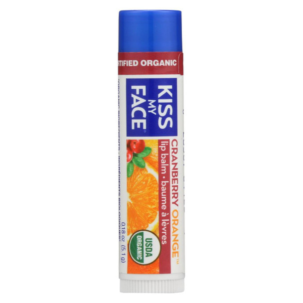 Kiss My Face Lip Balm - Cranberry Orange - Case of 24 - .18 oz.