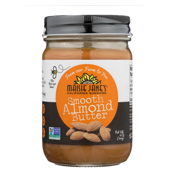Maisie Jane's Almond Butter Dry Roasted Smooth - Case of 12 - 12 oz.