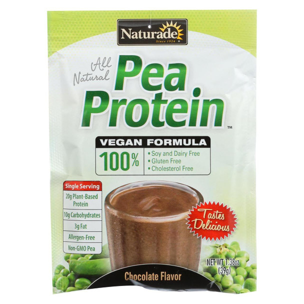 Naturade Pea Protein - Chocolate - Single Serving - 1.38 oz - Case of 12