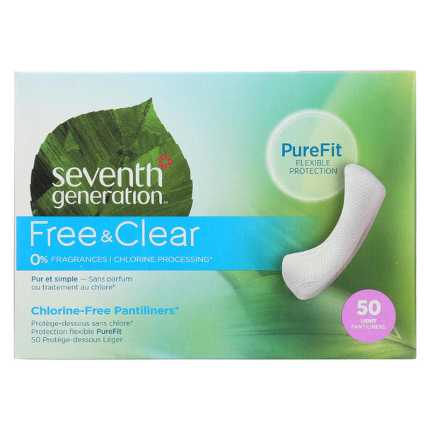 Seventh Generation Pantiliners - Chlorine Free - 50 Count