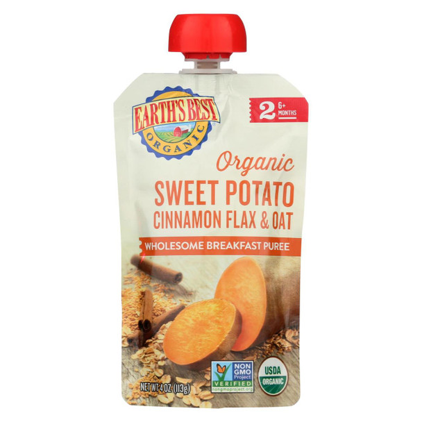 Earth's Best Organic Wholesome Breakfast Sweet Potato Cinnamon Pouch - Case of 12 - 4 oz.