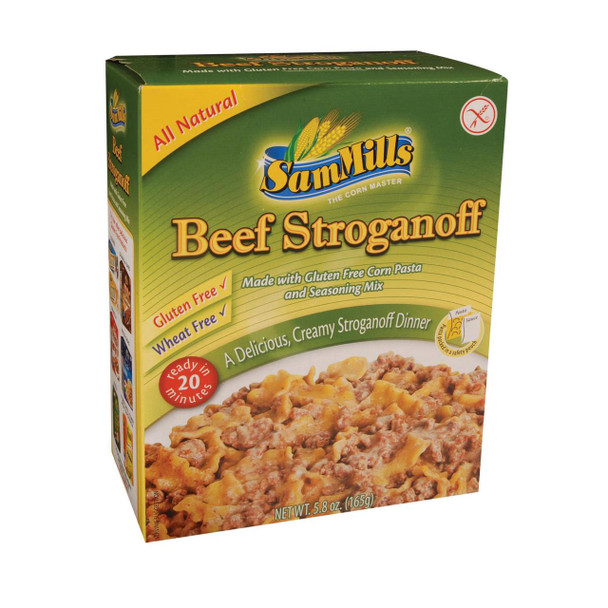 Sam Mills Dinner Kits - Beef Stroganoff - Case of 6 - 5.8 oz.