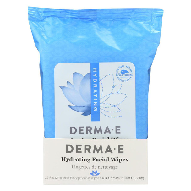 Derma E - Facial Wipes - Hydrating - 25 ct