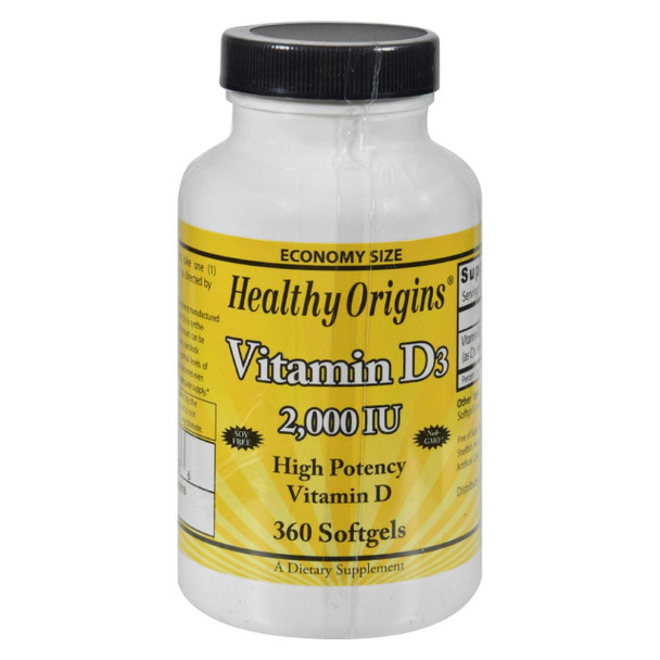 Healthy Origins Vitamin D3 - 2000 IU - 360 Softgels