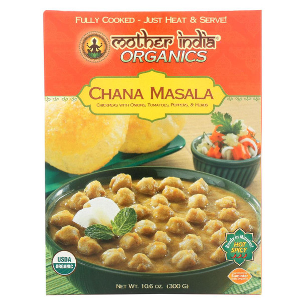Mother India Organic Chana Masala - 10.6 oz - Case of 6