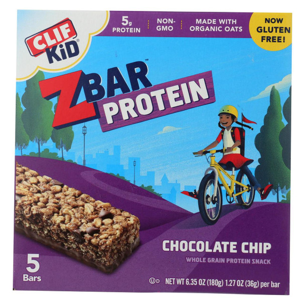 Clif Kid Zbar Organic Kid Zbar Protein - Chocolate Chip - Case of 6 - 1.27 oz.