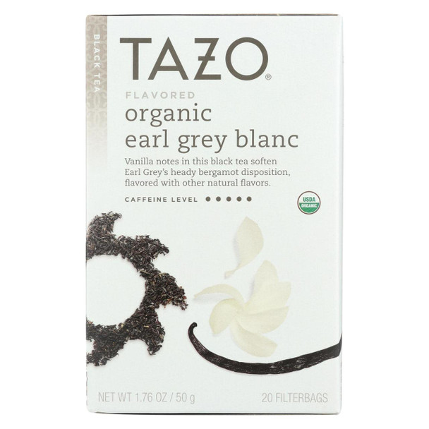 Tazo Black Tea - Organic Earl Grey Blanc - Case of 6 - 20 Bags