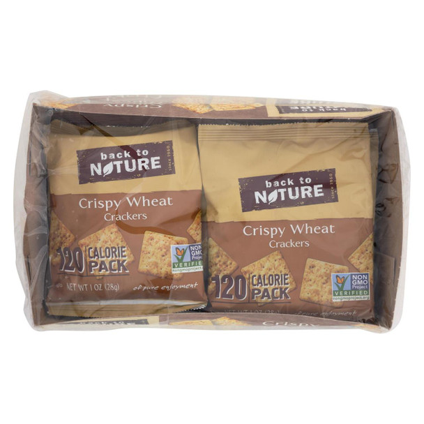 Back To Nature Crispy Wheat Crackers - Safflower Oil and Sea Salt - Case of 4 - 1 oz.