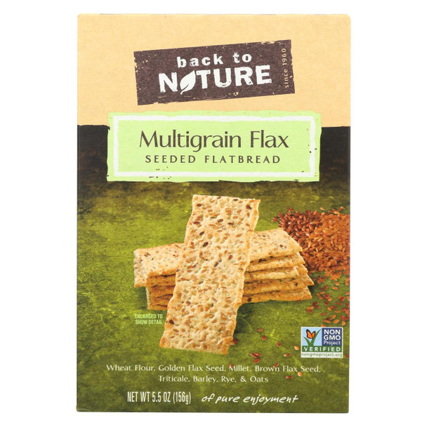 Back To Nature Multigrain Flax Seeded Flatbread Crackers - Case of 6 - 5.5 oz.