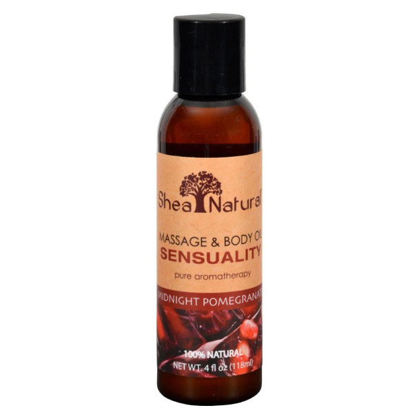 Shea Natural Massage and Body Oil - Sensual Midnight Pomegranate - 4 oz