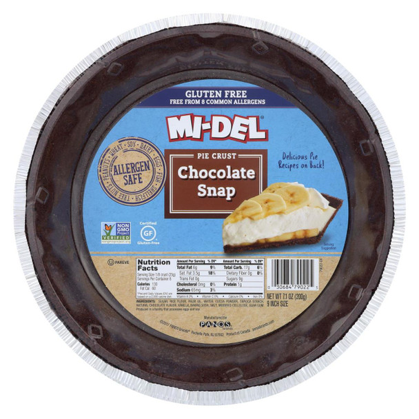 Midel Gluten Free Chocolate Snaps - Pie Crust - Case of 12 - 7.1 oz.