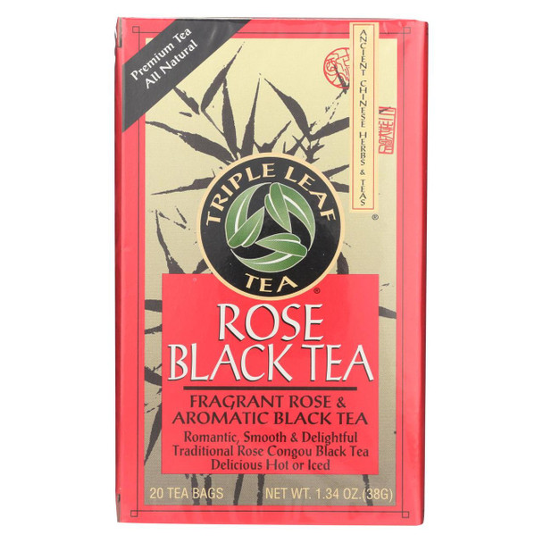 Triple Leaf Tea - Black Tea - Rose - 20 Tea Bags - 1 Case