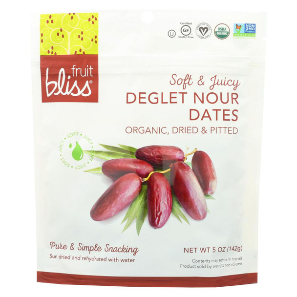 Fruit Bliss - Organic Deglet Nour Dates - Dates - Case of 6 - 5 oz.