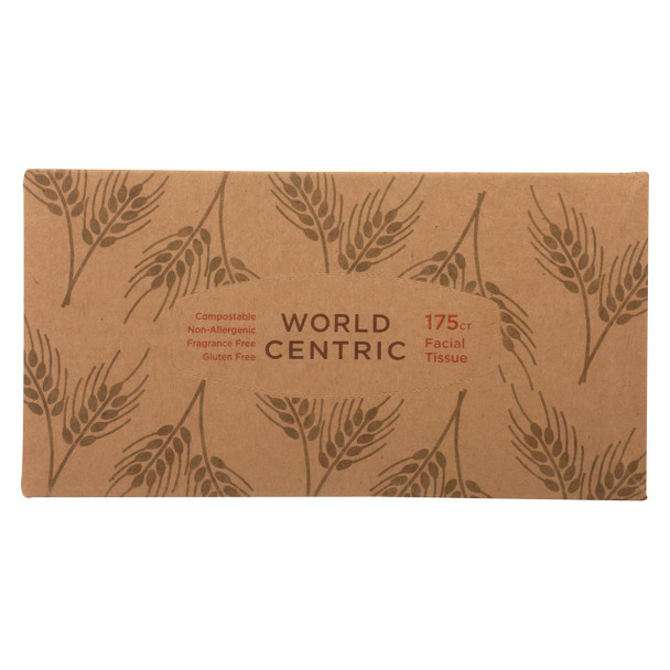 World Centric Wheat Straw Facial Tissues - Case of 36 - 175 Count