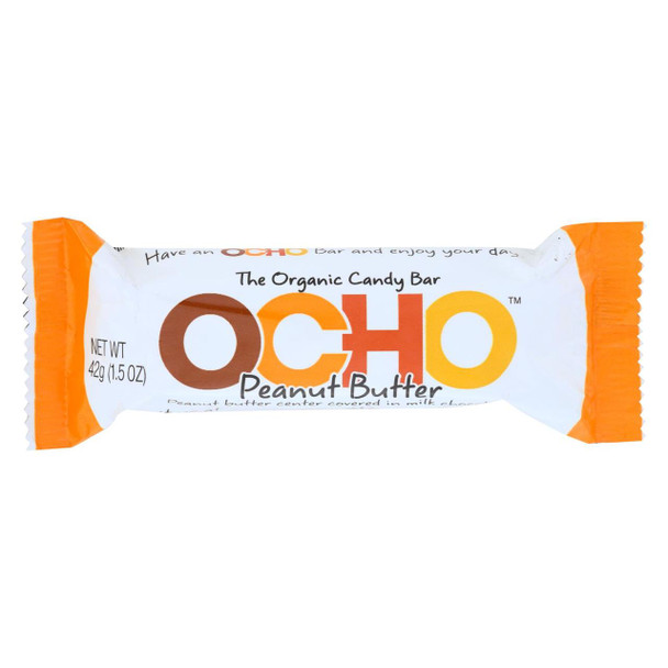 Ocho Candy Organic Candy Bar - Peanut Butter - 1.4 oz - Case of 18