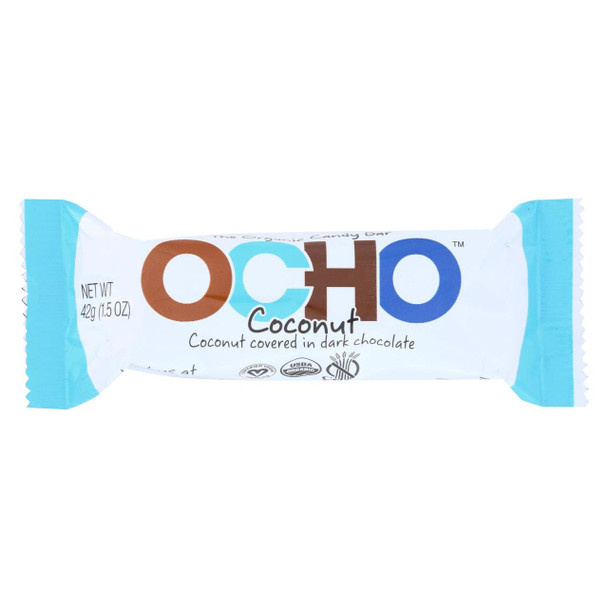 Ocho Candy Organic Candy Bar - Coconut - 1.4 oz - Case of 18