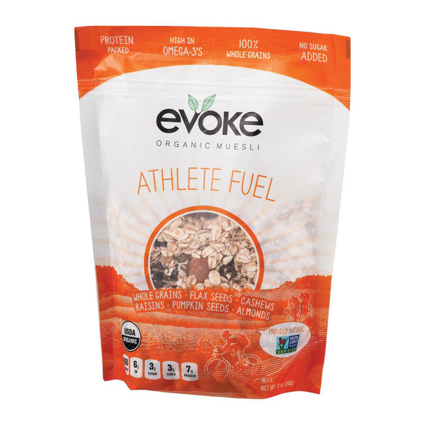 Evoke Healthy Foods Athlete Fuel Organic Muesli - Organic Muesli - Case of 6 - 12 oz.