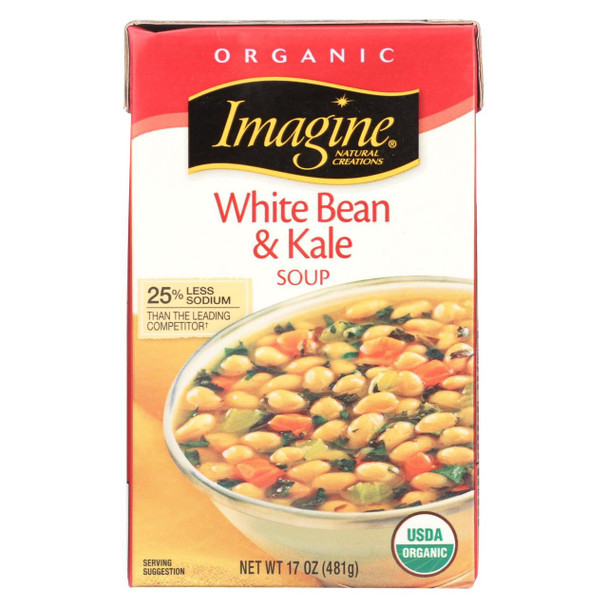 Imagine Foods Soup - Tuscan White Bean And Kale - Case of 12 - 17 oz.