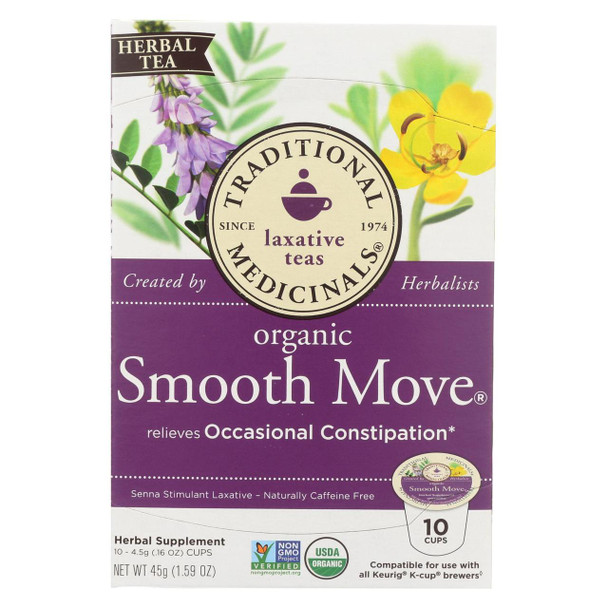 Traditional Medicinals Tea - Organic - Single Serve Cup - Smooth Move - Case of 6 - 10 count
