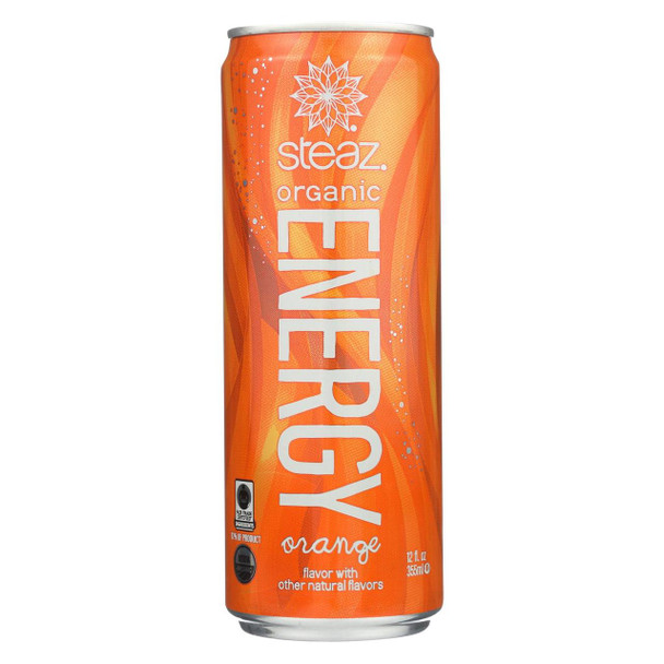 Steaz Energy Drink - Orange - Case of 12 - 12 oz.