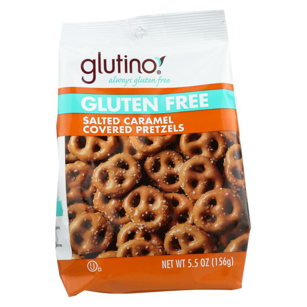 Glutino Pretzels - Salted Caramel Covered - Case of 6 - 5.5 oz.