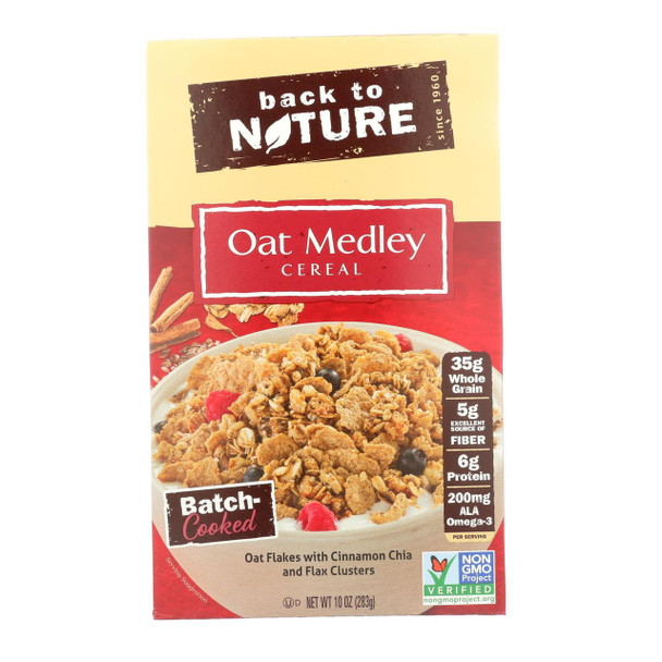 Back To Nature Cereal - Oak Medley - with Cinnamon Clusters - 10 oz - case of 6