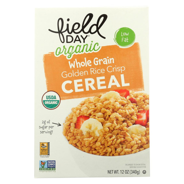 Field Day Cereal - Organic - Whole Grain - Golden Rice Crisps - 12 oz - case of 12