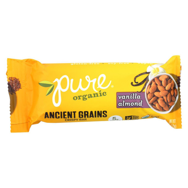 Pure Organic Ancient Grains Bar - Organic - Vanilla Almond - 1.23 oz Bars - Case of 12