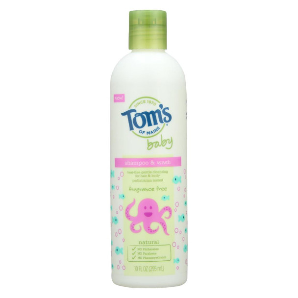 Tom's of Maine Baby Shampoo & Wash Fragrance Free - 1 Each - 10 oz.