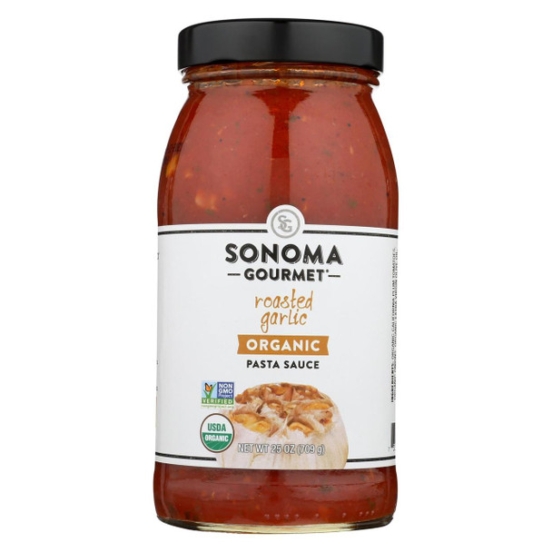 Sonoma Gourmet Organic Pasta Sauce - Roasted Garlic - Case of 6 - 25 oz.